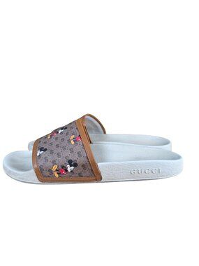 Gucci x Disney GG Supreme Mickey Mouse Logo Shoes Slides Size UK 10 US 11